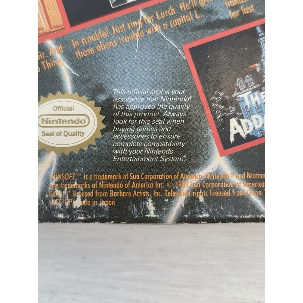 Nintendo NES Game Addams Family: Uncle Fester's Quest With Box And Manual